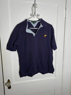 Ken Ellis Men’s M West Virginia WV Polo Shirt Navy Embroidered State Preppy